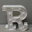 Pooqla LED Marquee Letter Lights Sign, Light Up Alphabet Letter for Home Party Wedding Decoration R (Letter R, Warm White)