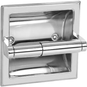 KEILEOHO Recessed Toilet Paper Holder Mirror Finish Stainless Steel Built-in Tissue Paper Rack Stable Anti Corrosion Wall in Roll Paper Dispenser Applicable for Cement and Wooden Wall 1 Pack