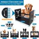 FORUP All-Metal Elevated Dog Bowls, Heavy Duty Cold-Rolled Steel Frame, 6-Height Adjustable Raised Feeder Stand with 2 Stainless Steel Bowls, Anti-Slip Rubber Feet for All Breeds (2.5"-12.2")