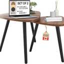 Ibyx Triangle Nesting Coffee Table - Set of 2 End Tables with Non-Slip Pad - Stylish & Modern Side Tables for Living Room, Bedroom or Balcony (Natural, Acacia)
