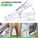 ZJSYJJ Wall Mop and Bucket Set: Wringing Wall Scrubber for Bathroom Cleaning Floor Mop with Spinner for Kitchen Lovely Gift for Women 6 Reusable Pads (15.72'' Mop Head Gray)