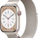 Original Stainless Steel Milanese Loop Compatible with Apple Watch Band 38mm 40mm 41mm 42mm 44mm 45mm 49mm, Magnetic Clasp Replacement Band for iwatch Series 9, Ultra 2/Ultra, SE/SE 2nd Generation, 8 7 6 5 4 3 2 1, Women & Men Watch Bands for iWatch (Starlight, 41mm/40mm/38mm)