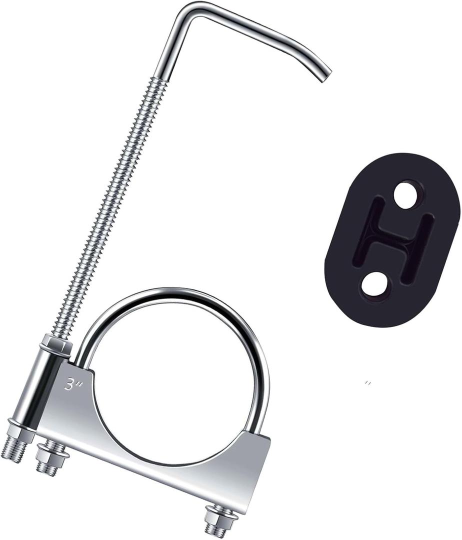 1PC. Exhaust Hangers, 3"Exhaust Clamp with Hanger Rear, 304 Stainless Steels Muffler Hanger, Universal Rubber Exhaust Hangers for Car Truck Exhaust Pipe (1Pcs 3 Inch)