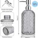 RETON 3 Pack Soap Dispenser Set, 16 Oz Clear Glass Soap Dispenser with Rust Proof Plastic Pump, Refillable Liquid Hand Dispenser, Bathroom Pump Bottlefor Kitchen Countertop (3 Colors)