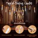 Floating Candles with Wand, 20 Pcs Magic Hanging Candles Halloween Battery Operated Candles LED Flameless Candle with Remote Halloween Floating Candles Hanging for Home Party (White)