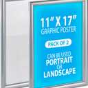 Azar Displays 300340-SLV-2PK Wall Mount Plastic Snap Poster Frame 11" x 17" Portrait/Landscape Sign Holder Frame, 2-Pack