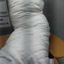 Oubonun Premium Adjustable Loft Quilted Body Pillows - Firm and Fluffy - Quality Plush - Down Alternative - Head Support Pillow - 21"x54" (White-gray Side)