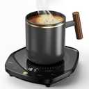 Coffee Mug Warmer for Desk,Candle Warmer Plate Auto Shut Off, Tea Espresso Beverage Coffee Warmer for Desk, Three Temperature Coffee Cup Warmer for Coffee Lover Gifts (Black, Without Mug)