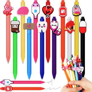 48 Pcs Nurses Pen Appreciation Gifts Cute Medical Assistant Gifts Gel Pen Black Ink Retractable Novelty Cartoon Ballpoint Pens for Students CNA RN MA Nurses Doctors Office Accessories