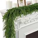 6FT Artificial Norfolk Pine Garlands for Christmas Decorations,Real Touch 2 PCS Winter Faux Greenery Garlands for Mantel Table Stair Fireplace Wall Holiday Indoor Outdoor Decor