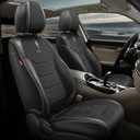Sport Series Leatherette Full Set Seat Covers Universal for Cars Trucks SUV, Black, CA-SC-Sport-Full-BK