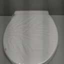 Round Toilet Seat Slow Quiet Close Seat Cover Fit Standard Round Toilet White Toilet Seat with Metal Inserts Easy to Install, Non-slip Seat with Rubber Bumpers Provides Comfort Relieves Pressure Point