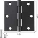 30 Pack Black Door Hinges 3.5 inch Square Corner Matte Black Hinges for Doors 3 1/2" Interior Door Hinges Black Door Hardware Hinges Storm Hallway Shed Entry Patio Indoor Internal 3.5 Inch Door Hinge