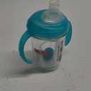 Nuby No Spill 360 Weighted Straw Grip N' Sip Tritan Cup with Hygienic Cover, 8 Oz, Trainer Cup, Teal
