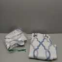 ugoutry 100% Blackout Curtains 63 Inches Long for Bedroom, Blue Grey on White Moroccan Geometric Patterned Window Curtain for Living Room, Farmhouse Thermal Insulated Drapes Grommet Top 2 Panels