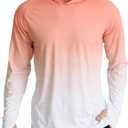 APTRO Men's UPF 50+ Sun Protection Long Sleeve Hoodie Shirts UV Outdoor Fishing Shirts SPF Rash Guard Shirts for Men MS18 Gradient Orange M