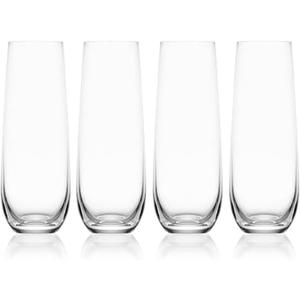 Mikasa Lana Stemless Champagne Flutes Glasses, Set of 4, 9.5 Ounce, Clear Mikasa Lana Stemless Champagne Flutes Glasses, Set of 4, 9.5 Ounce, Clear