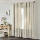 Piper Classics Market Place Gray Grain Sack Stripe 96" Panel Curtains Set (50"W x 96"L (Pack of 2))