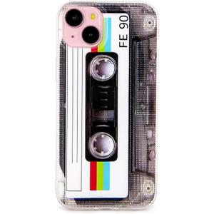 FAteamll Case for iPhone 15 Plus Matte Finish Heavy Duty Soft Back Cover with Reinforced Corners TPU Soft Bumper Retro Cassette Tape Case Compatible with iPhone 15 Plus