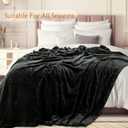 TOONOW Fleece Blanket Fuzzy Plush Throw Blanket 50" x 60", Super Soft Fluffy Bed Blanket Geometric Pattern Comfy Microfiber Flannel Blankets for Couch, Bed, Sofa, Black