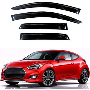 KPY Rain Guards Fit for 2011-2018 Hyundai Veloster, Out-Channel Window Visors Vent Wind Deflectors 4PC, Car Accessories for 11-18 Veloster