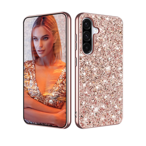 Galaxy A56 Glitter Case for Samsung Galaxy A56 5G Phone Case for Women Girls, Slim Ultra Thin Matte Back Shockproof Protective Cover for Samsung A56 5G, 6.7" Crystal Bling Case (Rose Gold)