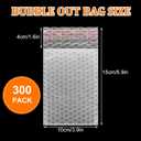 DAJAVE 300 Pack 4x6 Inch Bubble Out Bags Pouches, Clear Bubble Protective Wrap Bags, Bubble Double Walled Cushioning Pouch, Cushioning Packaging Bag for Small Business Moving Shipping Storage