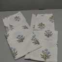 Kitchen Window Curtains Over Sink,Small Floral Farmhouse Cafe Curtains 24 Inch Length Sets for Windows (Blue Green)