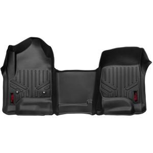Rough Country All Weather Front Floor Mat for Chevy Silverado & GMC Sierra 1500/2500HD/3500HD (2014-2019) - Flexible Waterproof Front Mat for Half Length Floor Console
