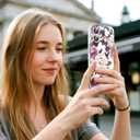 MILPROX Compatible with iPhone 17 Flowers Case 6.3 inch, Cute Pretty Floral Pattern Clear Girly Design for Women Girls, Elegant Aesthetic Classy Shockproof Hard Back Cover - Rose