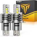 FAHREN Latest & Brightest H4 LED Bulbs, (1,200%) 12X 80,000LM Extreme Brightness 9003 bulb, 6500K Cool White, 1:1 Min Size,IP68 Waterproof Fog Bulbs,Pack of 2,Plug-N-Play.