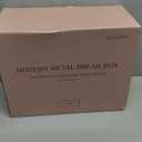 ZICOTO Beautiful Bread Box With Wooden Lid For Your Kitchen Countertop - Spacious Container Perfectly Stores Your Homemade Bread, English Muffins & Bagels - Quality Cutting Board Lid Keeps Loaf Fresh (Fog)