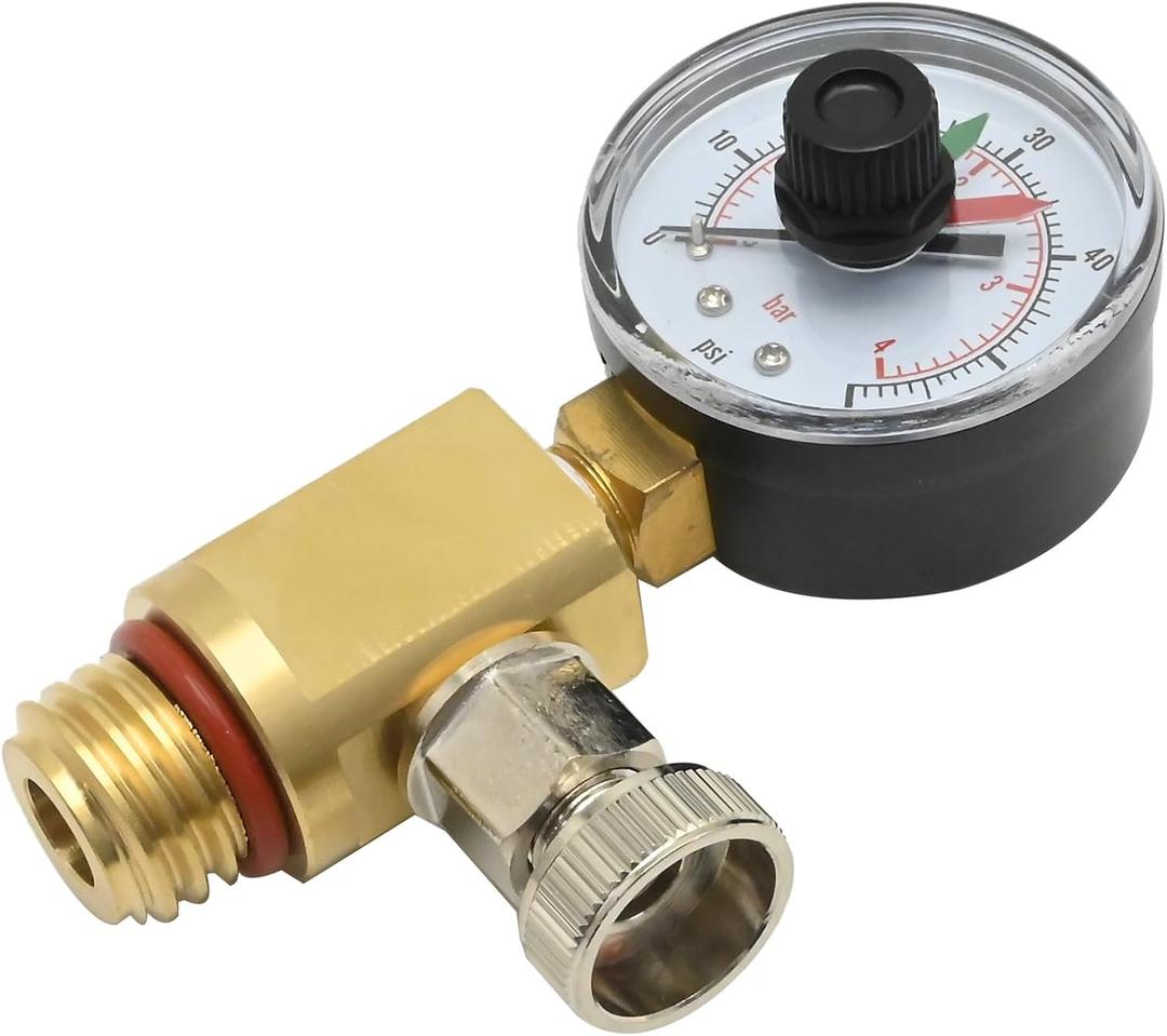 VIKKSAER 98209800 Brass Air Relief Valve with Pool Filter Pressure Gauge, Replacement for Pentair Clean and Clear Quad DE 4000 and FNS Series Filters, Replaces 98209800