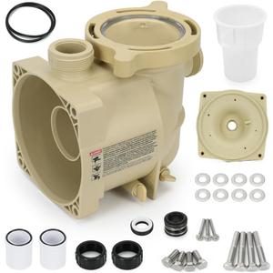 350089 Volute Assembly with Housing, Lid, Locking Ring, Basket, Unions, and Seal Plate Compatible with Pentair Superflo Pool Pump and Spa Inground Pump 353010