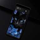 CARLOCA Google Pixel 7a Case, Black Mumbai Clivia Cat, Hard Acrylic Shockproof Anti-Scratch Phone Case