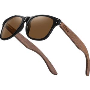 Black walnut | polarizing sunglasses for both men and women | 100% UVA/UV protection | polycarbonate material frame (Brown)