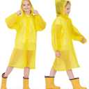 Opret 2 Pack Raincoats for Kids, Reusable Rain Ponchos with Hood and Sleeves Waterproof Rain Coats for Boys and Girls