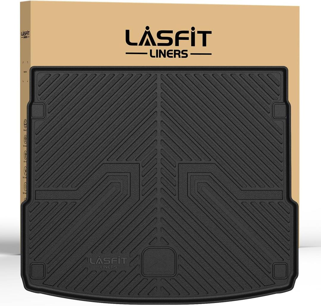 LASFIT Cargo Mat for Audi Q5/SQ5 2018-2025(Include Q5/SQ5 Sportback), Custom Fit All-Weather TPE Rubber Trunk Mat for Audi Accessories, Waterproof, Easy to Clean, Black