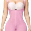 SHAPSHE Fajas Colombianas Moldeadoras De Cintura Y Abdomen Body Shaper Postpartum Compression Shapewear Tummy Control (Large, Pink-upgrade)