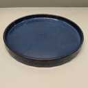 Plant Pot Saucer - 11.4 Inch Plant Saucer for Outdoors Ceramic Plant Tray for Indoors No Holes Large Plant Drip Trays Round Flower Pot Saucer Plant Dishes to Catch Water Blue