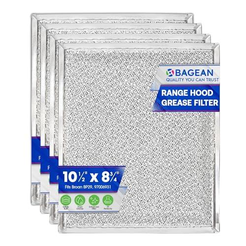 Bagean Stove Hood Vent Filter 10.5" x 8.75" 97006931 Compatible with Broan Range Hood Filter Replacement BP29 - Fit's Nutone Kitchen Exhaust Fan - Blocks Grease & Filters Over Oven Air (4-Pack)