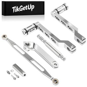 TIKGETUP 4Pcs Shifter Lever Shaft + Shift Rod Lever + Heel Toe Gear Shifter Lever Kit for Harley Touring 1984-2016 Street Road Electra Glide Road King Ultra Limited,Chrome