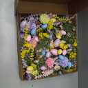 Easter Wreath 20 Inch Easter Wreaths for Front Door with Colorful Eggs Yellow Daisy Purple Lavender and Green Leaves Egg Wreath for Porch Window Farmhouse and Party Decoration