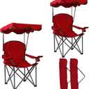 LET'S CAMP Camp Chair with Shade Canopy Folding Camping Recliner Chair with Carry Bag for Outdoor Camping Hiking Beach, Heavy Duty 350 LBS