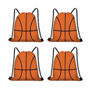 16 Pieces Basketball Gift Bags Basketball Drawstring String Bag Sports Backpack Ball Drawstring Party Favor Bags for Sports Storage Party Decorations