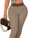 2 Piece Outfits for Women Summer Sexy Zipper Crop Top Bodycon Pants Sets Sleeveless Club Outfits Tracksuit (Small, Apricot)