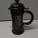 Bodum 12oz Chambord French Press w/Locking Lid, High-Heat Borosilicate Glass, Stainless Steel, Black - Made in Portugal