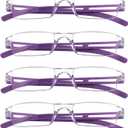 LifeArt 2/4 Pairs Reading Glasses, Blue Light Blocking Glasses, Computer Glasses for Men and Women, Rectangle Eyewear Frame