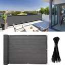 4x16Ft Balcony Privacy Screen, Apartment Railing Cover for Sunshade Wind & UV Protection, Outdoor Privacy Fence Screen for Patio, Terrace, Porch & Poolside Protection (Dark Grey)