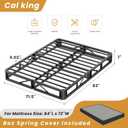 MAF Cal King Size King Box Spring, 7 Inch High Profile Box Spring Cal King 3500 lbs Black Heavy Duty Metal Mattress Foundation with Easy Clean Fabric Cover, Easy Assembly, California King